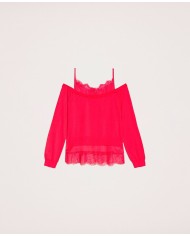 maglia amarena da donna effetto doppio capo | TWINSET maglia amarena da donna effetto doppio capo | TWINSET