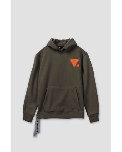 felpa military green uomo con portachiavi con moschettone | VALVOLA felpa military green uomo con portachiavi con moschettone | VALVOLA
