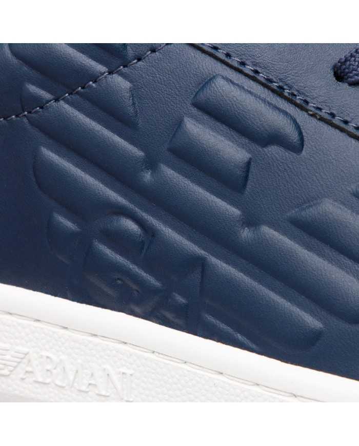 sneakers navy da uomo logato in tono sul alto | EA7