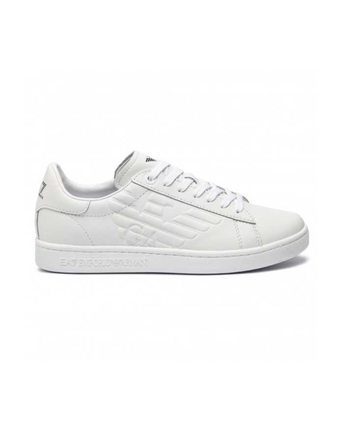 sneakers basse bianche da uomo con logo impresso in rilievo | EA7 sneakers basse bianche da uomo con logo impresso in rilievo | EA7