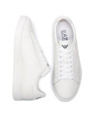 sneakers basse bianche da uomo con logo impresso in rilievo | EA7