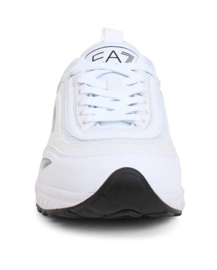 sneakers bianche da uomo con dettagli e loghi gommati neri | EA7 sneakers bianche da uomo con dettagli e loghi gommati neri | EA7