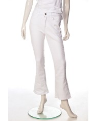 jeans bianchi da donna con bottone e label logati | ROY ROGER'S jeans bianchi da donna con bottone e label logati | ROY ROGER'S