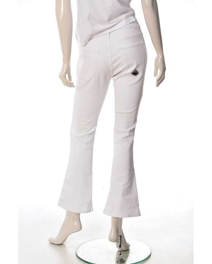 jeans bianchi da donna con bottone e label logati | ROY ROGER'S jeans bianchi da donna con bottone e label logati | ROY ROGER'S