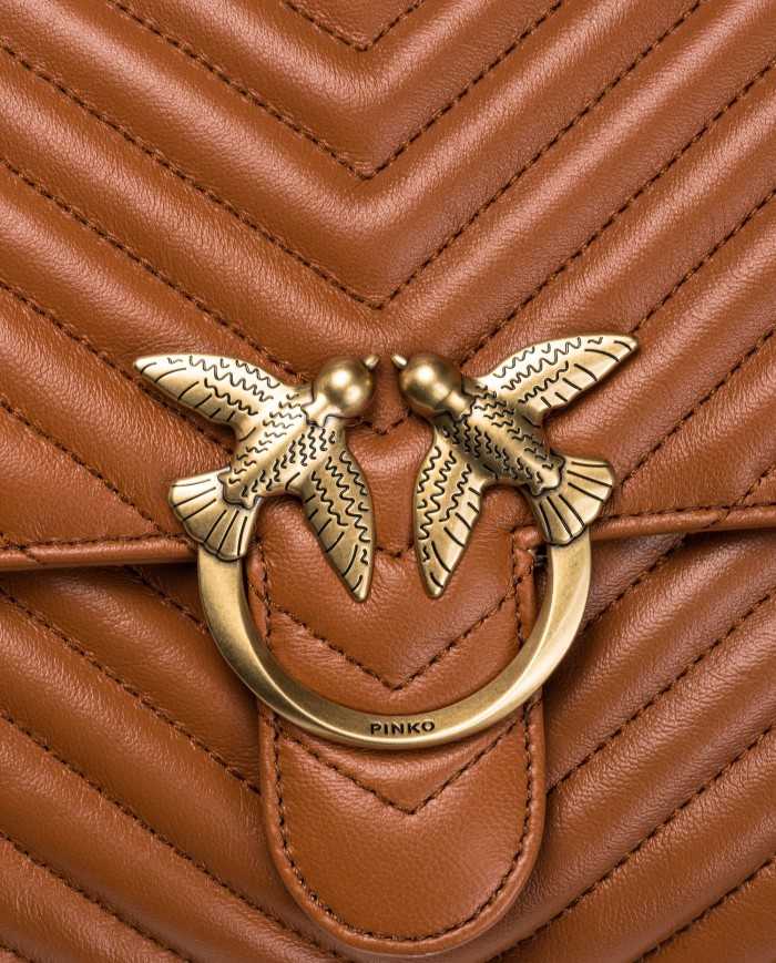 borsa cuoio da donna in NAPPA trapuntata logata LOVE BIRDS CUT | PINKO borsa cuoio da donna in NAPPA trapuntata logata LOVE BIRDS CUT | PINKO