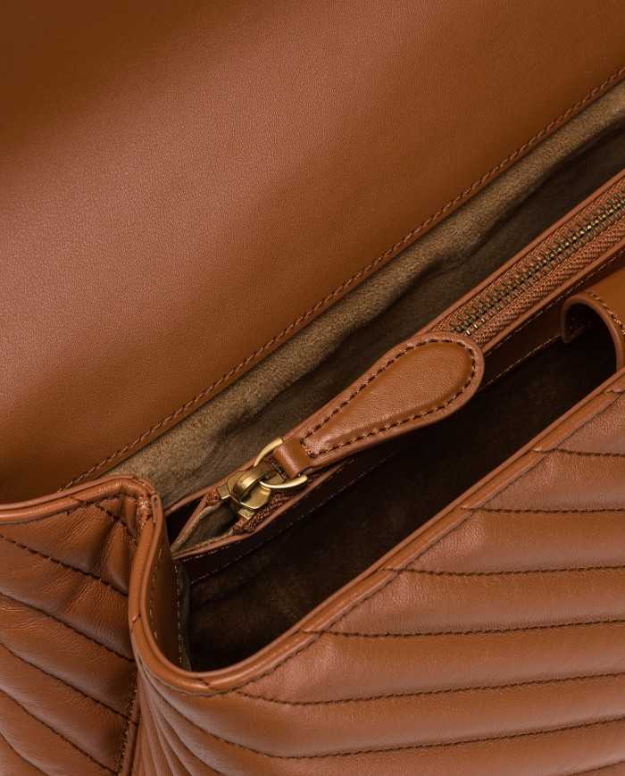 borsa cuoio da donna in NAPPA trapuntata logata LOVE BIRDS CUT | PINKO borsa cuoio da donna in NAPPA trapuntata logata LOVE BIRDS CUT | PINKO