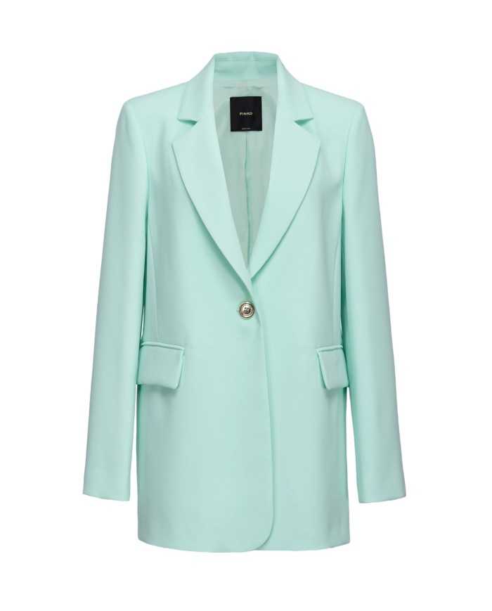 blazer vetro azzurro da donna con SPACCO CENTRALE su retro | PINKO blazer vetro azzurro da donna con SPACCO CENTRALE su retro | PINKO