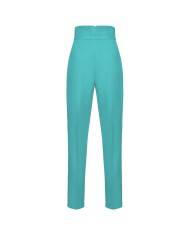 pantalone a VITA ALTA light blue da donna con PENCES avanti | PINKO