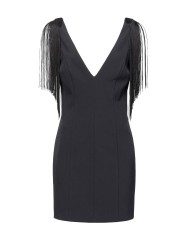 mini abito senza maniche nero limousine da donna con frange | PINKO