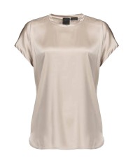 blusa rosa nuvola da donna in satin di seta stretch | PINKO