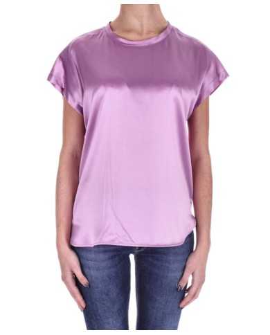 blusa lilla sorbetto da donna in satin di seta stretch | PINKO blusa lilla sorbetto da donna in satin di seta stretch | PINKO
