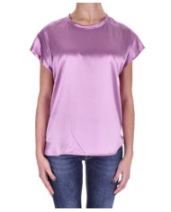 blusa lilla sorbetto da donna in satin di seta stretch | PINKO