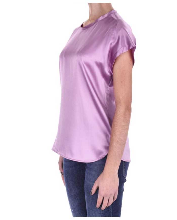 blusa lilla sorbetto da donna in satin di seta stretch | PINKO blusa lilla sorbetto da donna in satin di seta stretch | PINKO