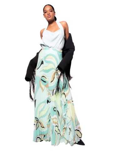 gonna lunga plissettata con fantasia floreale verde da donna | PINKO gonna lunga plissettata con fantasia floreale verde da donna | PINKO
