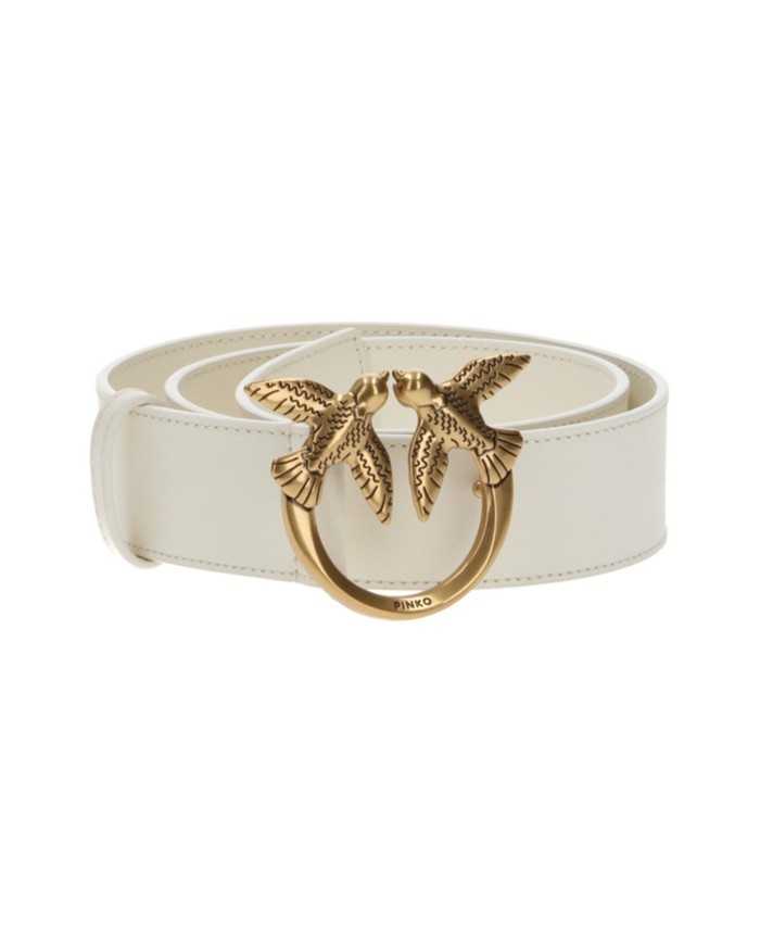 cintura H4 bianca da donna con fibbia logata LOVE BIRDS CUT | PINKO cintura H4 bianca da donna con fibbia logata LOVE BIRDS CUT | PINKO