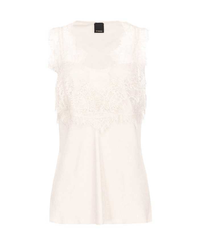 top senza maniche rosa da donna con logo pattern | PINKO top senza maniche rosa da donna con logo pattern | PINKO