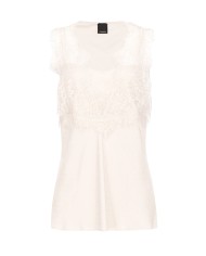 top senza maniche rosa da donna con logo pattern | PINKO