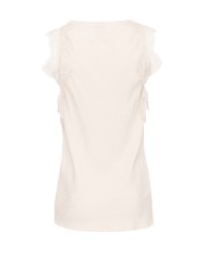 top senza maniche rosa da donna con logo pattern | PINKO