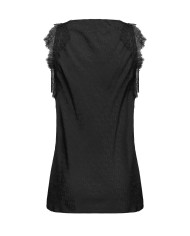 top senza maniche nero limousine da donna con logo pattern | PINKO