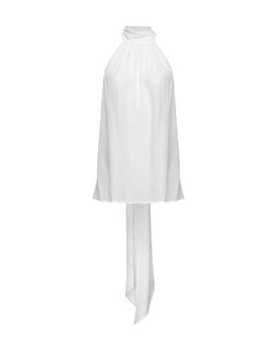 top senza maniche bianco da donna con colletto annodabile | PINKO top senza maniche bianco da donna con colletto annodabile | PINKO