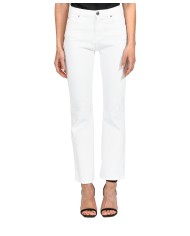 jeans regular leggermente svasati bianchi da donna | PINKO