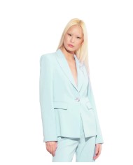 giacca blazer vetro azzurro da donna stretta ai fianchi | PINKO