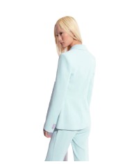 giacca blazer vetro azzurro da donna stretta ai fianchi | PINKO