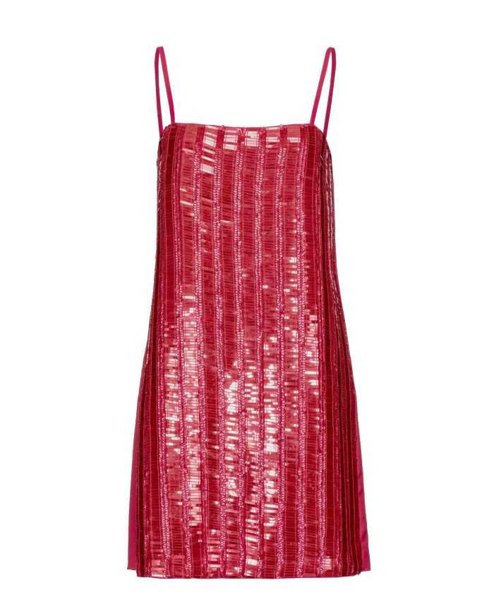 abito corto fuxia donna ricamato con paillettes rettangolari | PINKO abito corto fuxia donna ricamato con paillettes rettangolari | PINKO