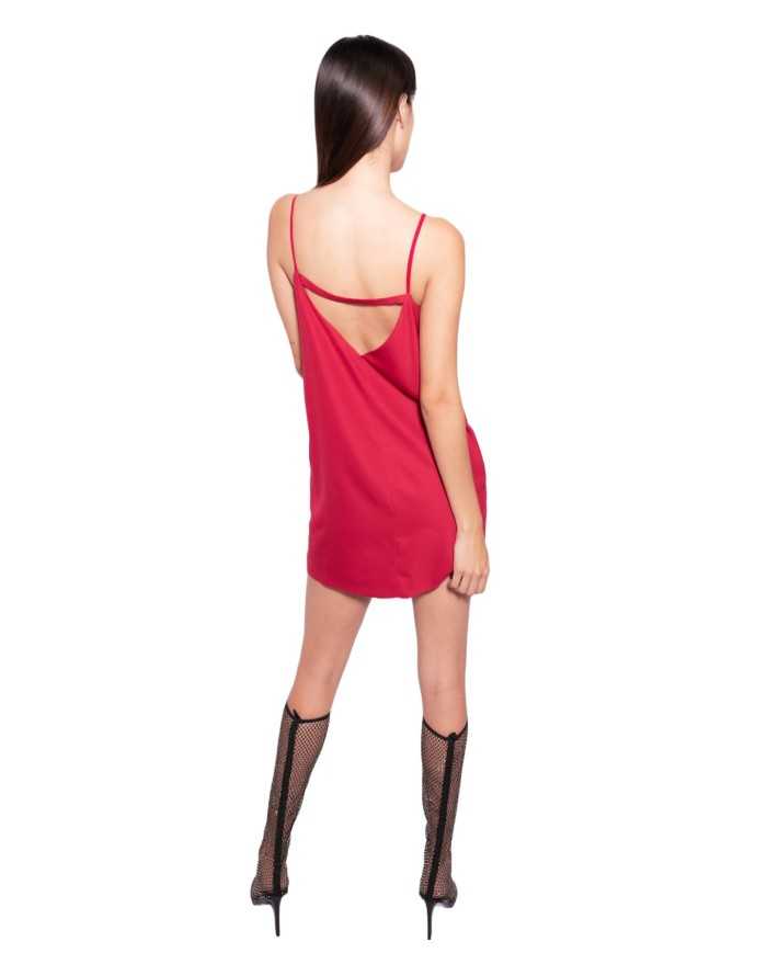 abito corto fuxia donna ricamato con paillettes rettangolari | PINKO