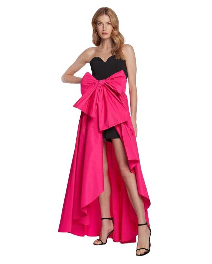 abito lungo a due pezzi nero e fuxia da donna con gonna e tuta | PINKO abito lungo a due pezzi nero e fuxia da donna con gonna e tuta | PINKO