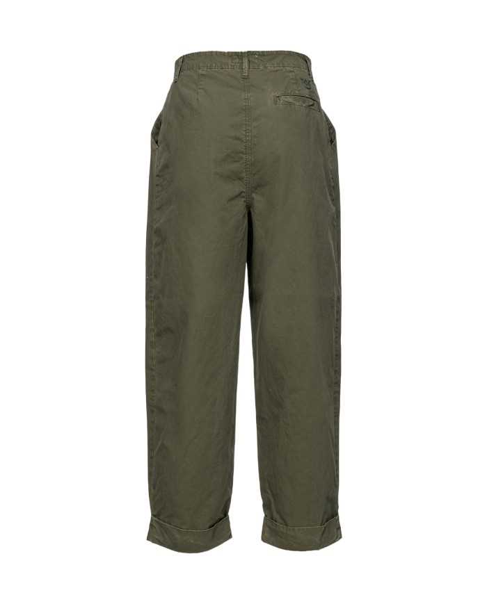 pantalone a vita alta verde fucile da donna con pences | PINKO pantalone a vita alta verde fucile da donna con pences | PINKO