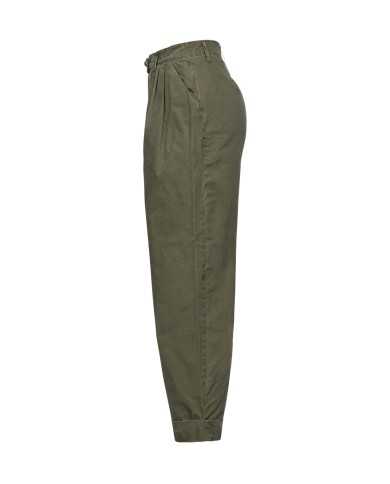 pantalone a vita alta verde fucile da donna con pences | PINKO pantalone a vita alta verde fucile da donna con pences | PINKO