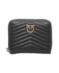 portafogli nero da donna in pelle trapuntata in nappa | PINKO portafogli nero da donna in pelle trapuntata in nappa | PINKO