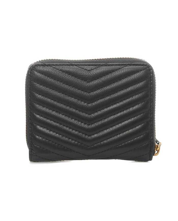 portafogli nero da donna in pelle trapuntata in nappa | PINKO portafogli nero da donna in pelle trapuntata in nappa | PINKO