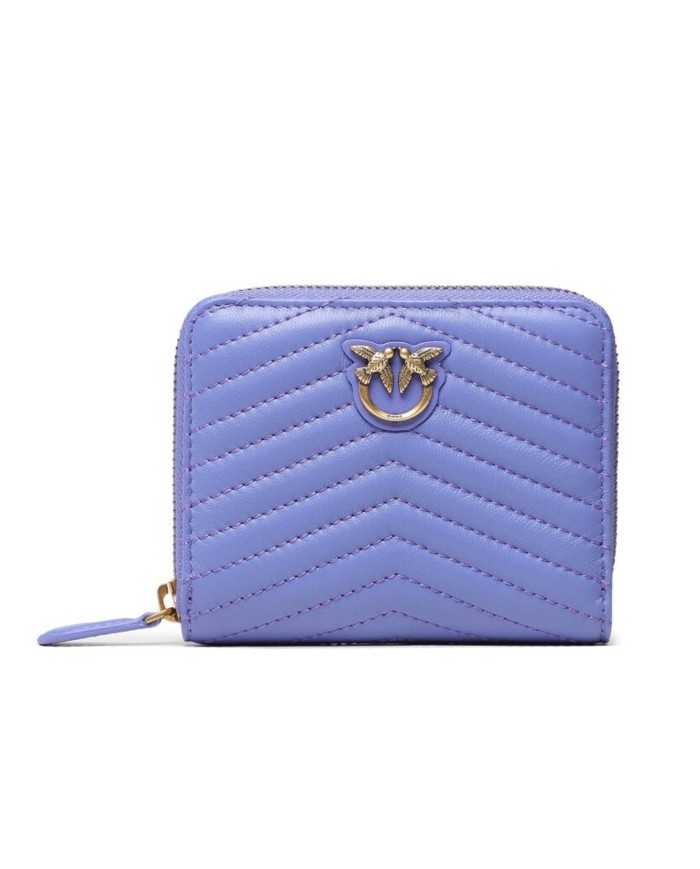 portafogli blu Corsica da donna in pelle trapuntata in nappa | PINKO portafogli blu Corsica da donna in pelle trapuntata in nappa | PINKO