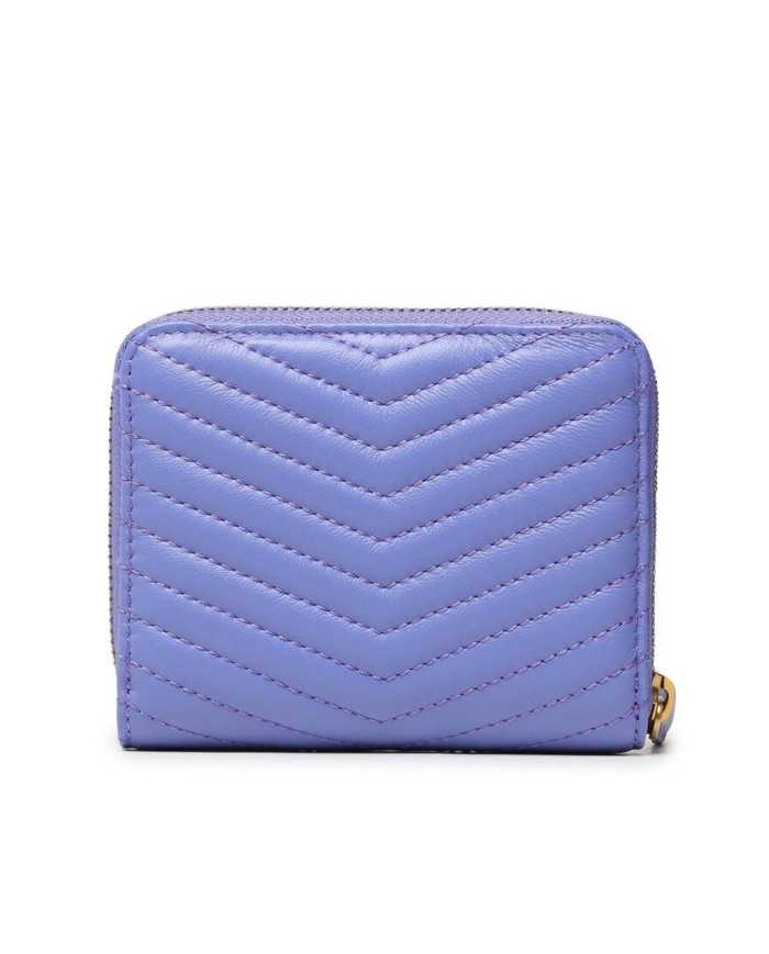 portafogli blu Corsica da donna in pelle trapuntata in nappa | PINKO