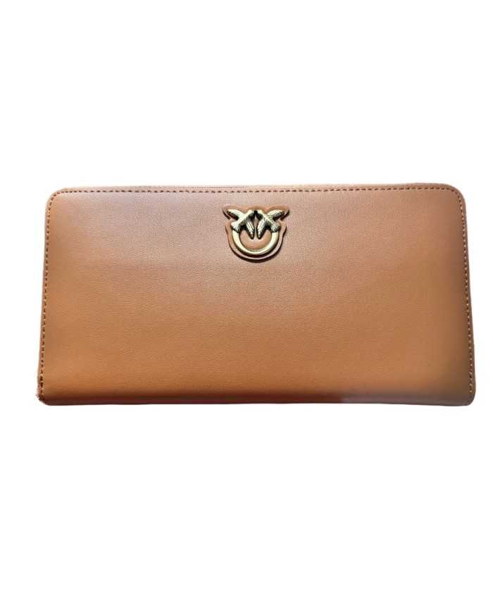 portafogli lungo cuoio da donna con logo LOVE BIRDS CUT | PINKO portafogli lungo cuoio da donna con logo LOVE BIRDS CUT | PINKO