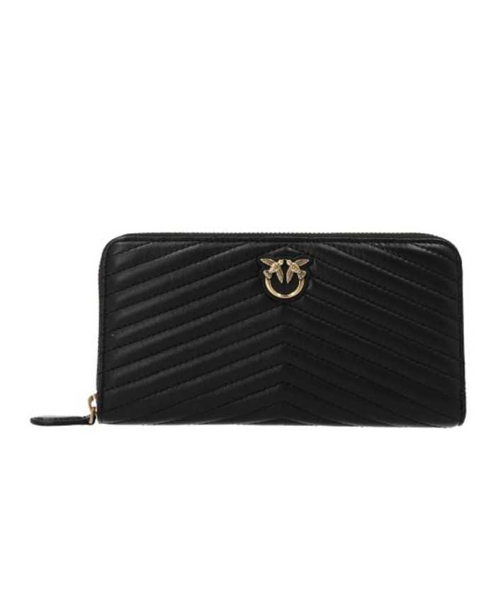 portafogli nero da donna logato LOVE BIRDS CUT in metallo | PINKO portafogli nero da donna logato LOVE BIRDS CUT in metallo | PINKO