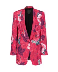 blazer con fantasia floreale hibiscus fuxia e rosa da donna | PINKO