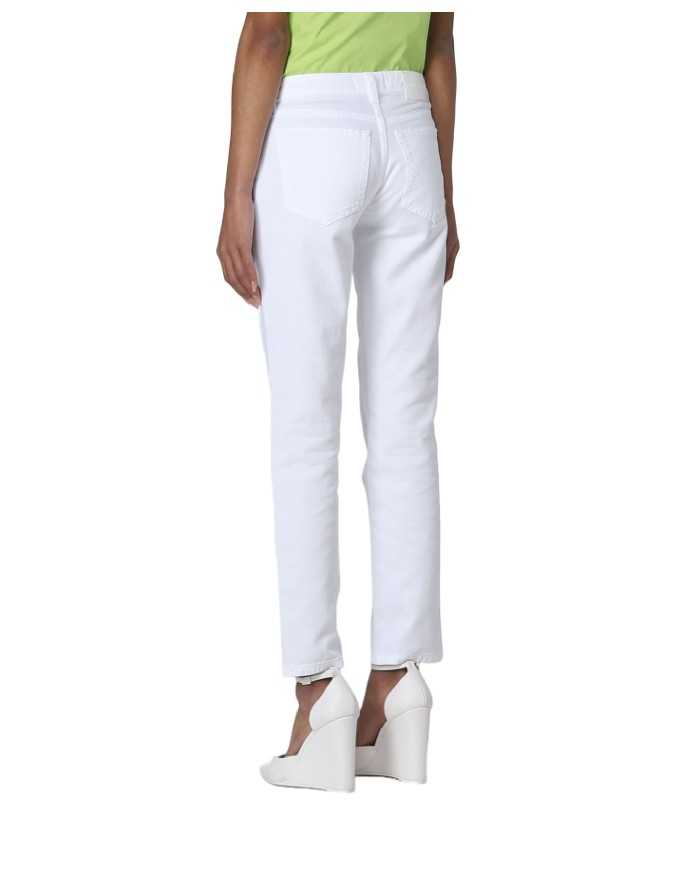 jeans slim bianchi da donna con bottone a vista e zip nascosta | PINKO jeans slim bianchi da donna con bottone a vista e zip nascosta | PINKO