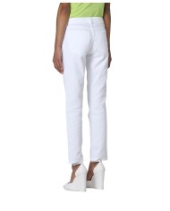 jeans slim bianchi da donna con bottone a vista e zip nascosta | PINKO