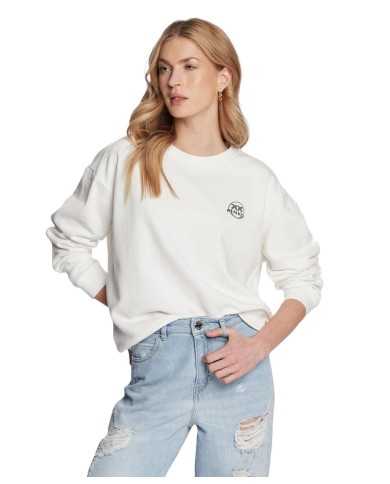 felpa bianca da donna logata in piccolo | PINKO felpa bianca da donna logata in piccolo | PINKO