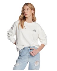 felpa bianca da donna logata in piccolo | PINKO