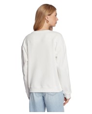 felpa bianca da donna logata in piccolo | PINKO