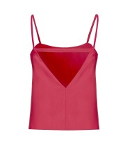 top fuxia donna con intero ricamo di paillettes rettangolari | PINKO