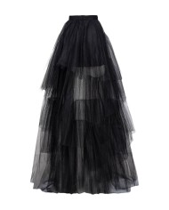 gonna nero limousine da donna più corta avanti e lunga dietro | PINKO