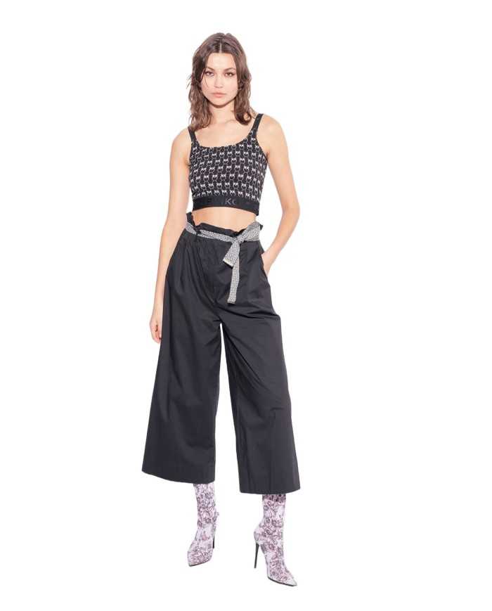 pantalone nero limousine da donna leggermente cropped | PINKO pantalone nero limousine da donna leggermente cropped | PINKO