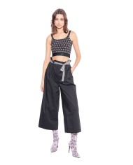 pantalone nero limousine da donna leggermente cropped | PINKO