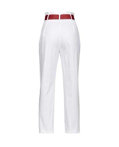 pantalone a vita alta bianco da donna con pinces | PINKO pantalone a vita alta bianco da donna con pinces | PINKO
