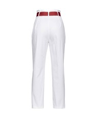 pantalone a vita alta bianco da donna con pinces | PINKO